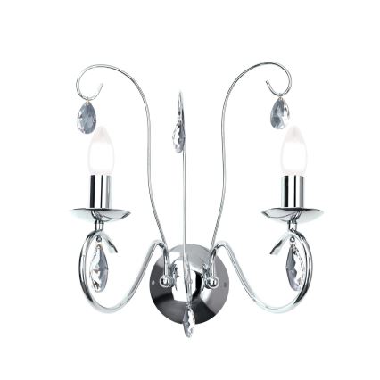 Κρυστάλλινο επιτοίχιο φωτιστικό ALESSIA 2xE14/40W/230V γυαλιστερό χρώμιο