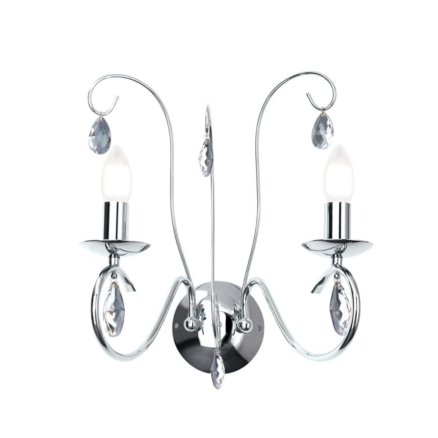 Κρυστάλλινο επιτοίχιο φωτιστικό ALESSIA 2xE14/40W/230V γυαλιστερό χρώμιο