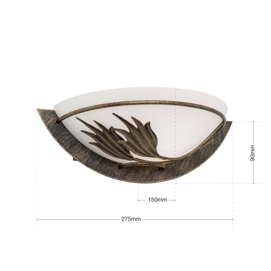 Φωτιστικό τοίχου FLEUR 1xE14/60W/230V μπρονζέ