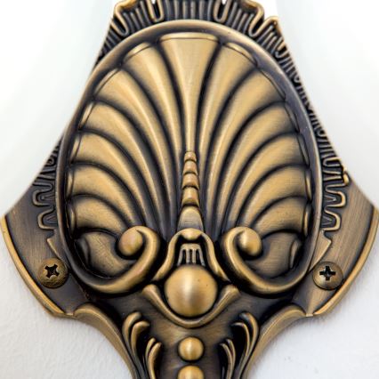 Λάμπα τοίχου ROCCA 2xE27/60W/230V μπρονζέ/λευκό