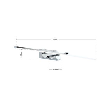 Φωτιστικό πίνακα LED PUBLIO LED/15W/230V 75 cm γυαλιστερό χρώμιο