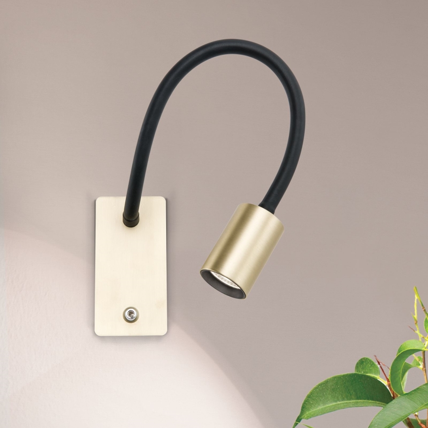 Εύκαμπτο φωτιστικό LED τοίχου- απλίκα  KURT LED/5W/230V χρυσό