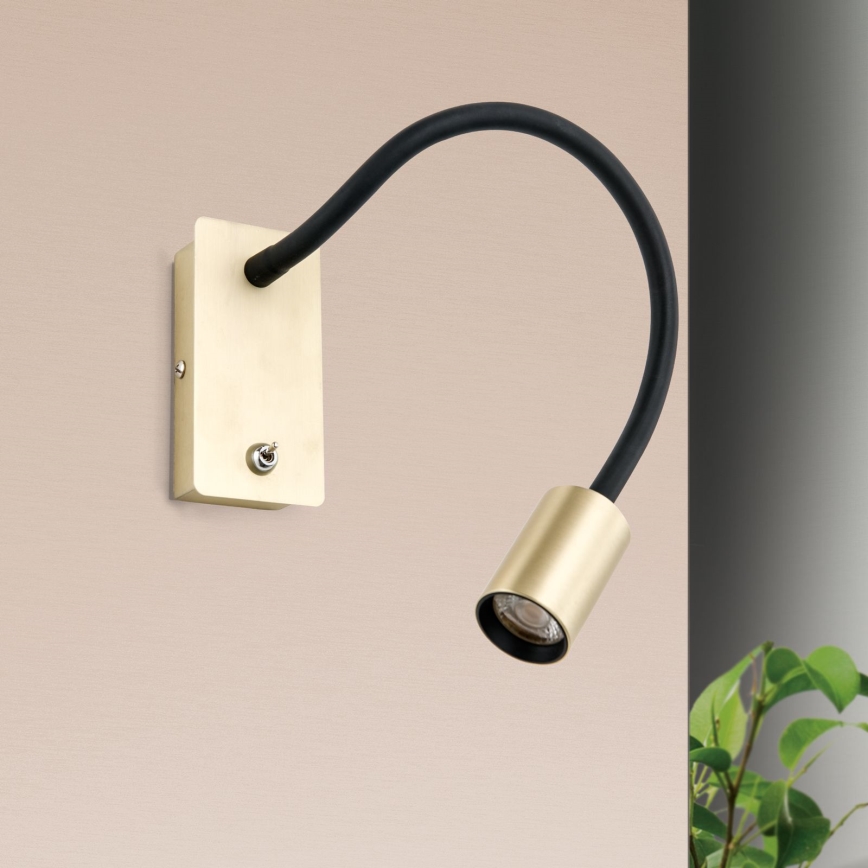 Εύκαμπτο φωτιστικό LED τοίχου- απλίκα  KURT LED/5W/230V χρυσό