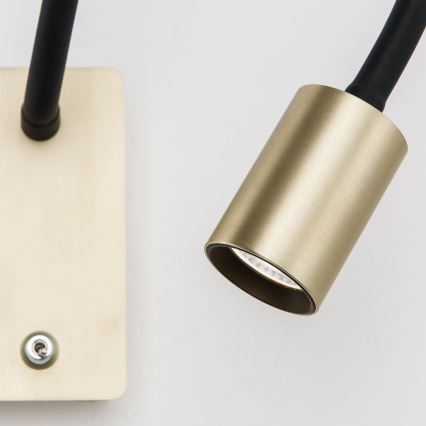 Εύκαμπτο φωτιστικό LED τοίχου- απλίκα  KURT LED/5W/230V χρυσό