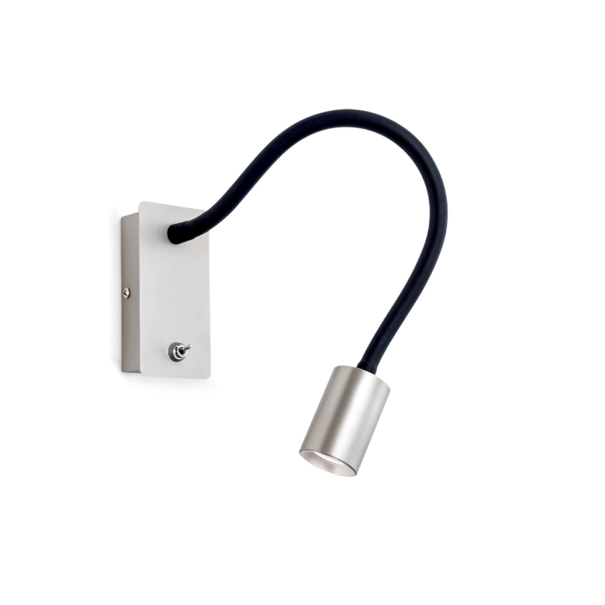 Εύκαμπτο φωτιστικό LED τοίχου- απλίκα  KURT LED/5W/230V ασημί