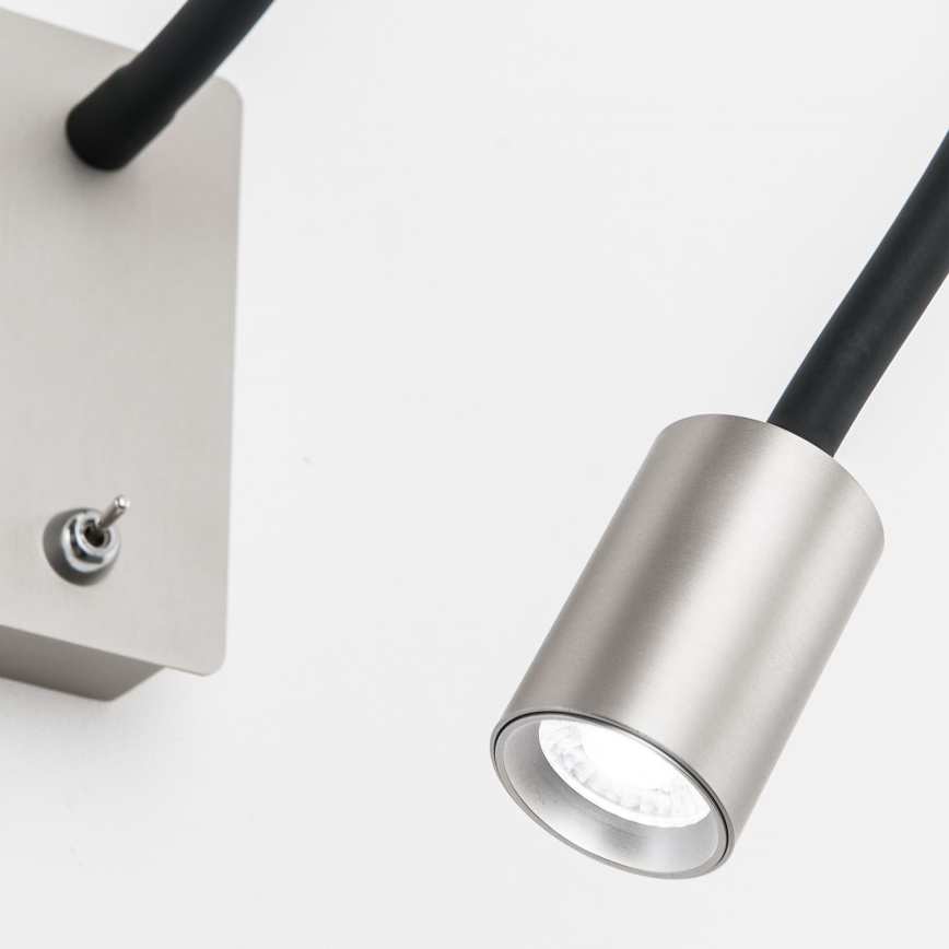 Εύκαμπτο φωτιστικό LED τοίχου- απλίκα  KURT LED/5W/230V ασημί