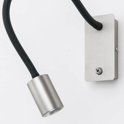 Εύκαμπτο φωτιστικό LED τοίχου- απλίκα  KURT LED/5W/230V ασημί
