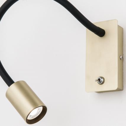 Εύκαμπτο φωτιστικό LED τοίχου- απλίκα  KURT LED/5W/230V χρυσό
