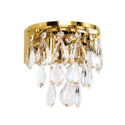 Κρυστάλλινο επιτοίχιο φωτιστικό CELESTE 2xG9/40W/230V χρυσό