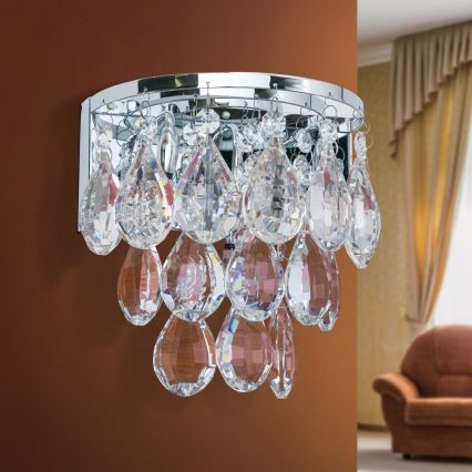 Κρυστάλλινο επιτοίχιο φωτιστικό CELESTE 2xG9/40W/230V γυαλιστερό χρώμιο