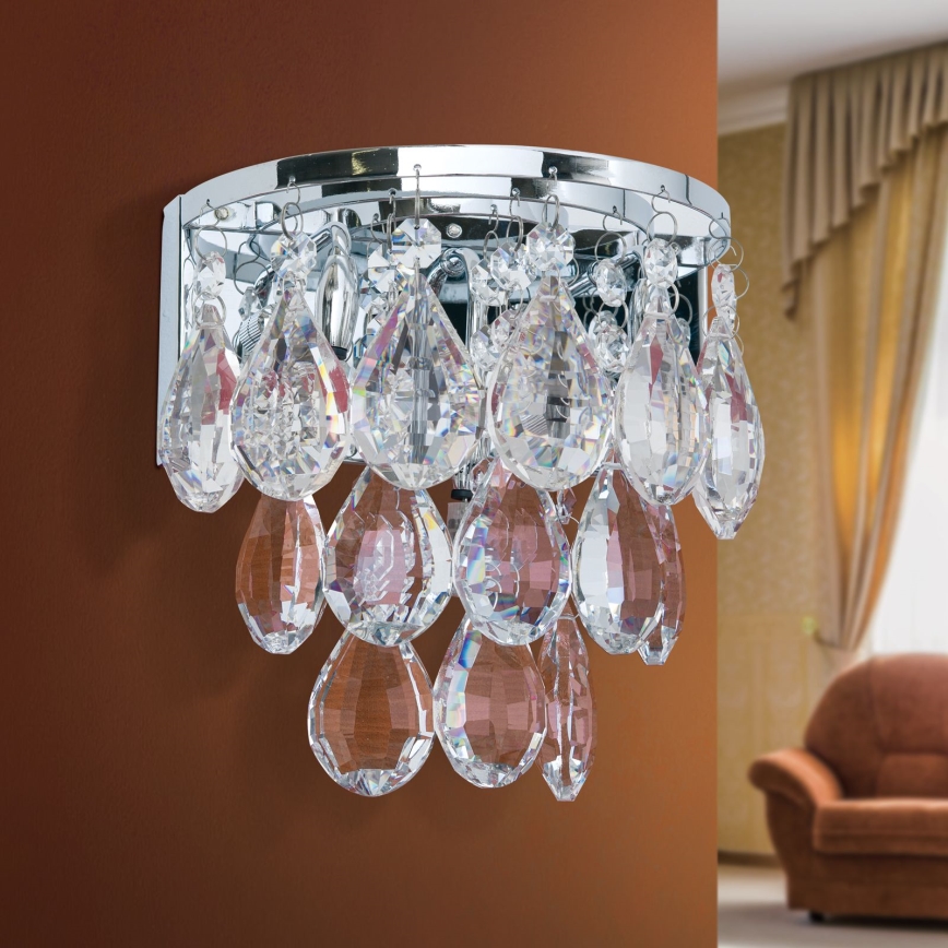 Κρυστάλλινο επιτοίχιο φωτιστικό CELESTE 2xG9/40W/230V γυαλιστερό χρώμιο