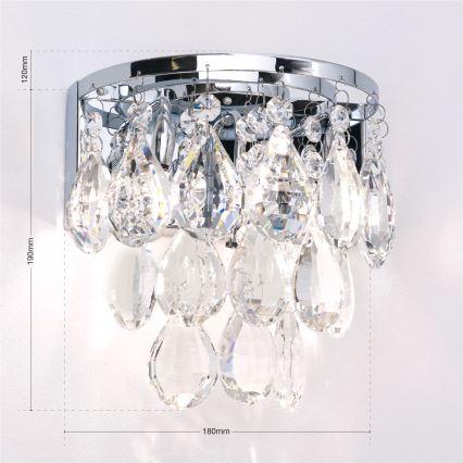 Κρυστάλλινο επιτοίχιο φωτιστικό CELESTE 2xG9/40W/230V γυαλιστερό χρώμιο