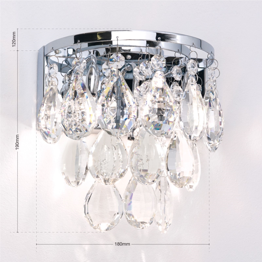 Κρυστάλλινο επιτοίχιο φωτιστικό CELESTE 2xG9/40W/230V γυαλιστερό χρώμιο