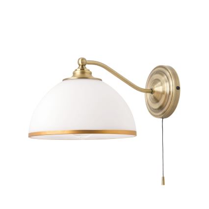 Λάμπα τοίχου OLD LAMP 1xE27/40W/230V λευκό/ορείχαλκος