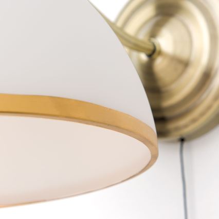 Λάμπα τοίχου OLD LAMP 1xE27/40W/230V λευκό/ορείχαλκος