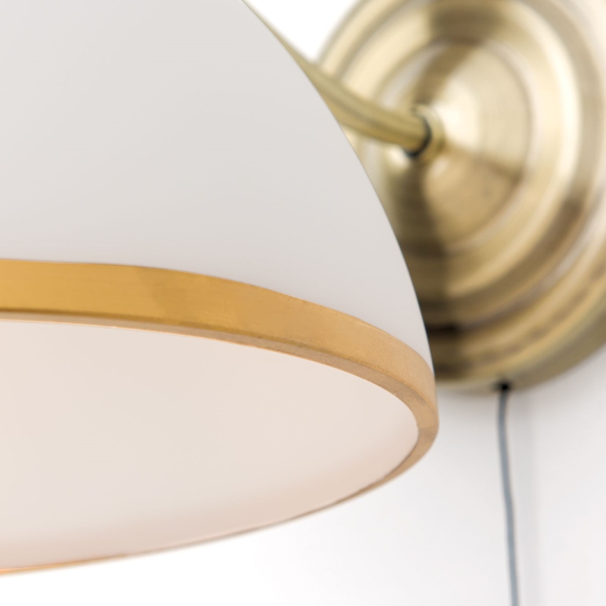 Λάμπα τοίχου OLD LAMP 1xE27/40W/230V λευκό/ορείχαλκος