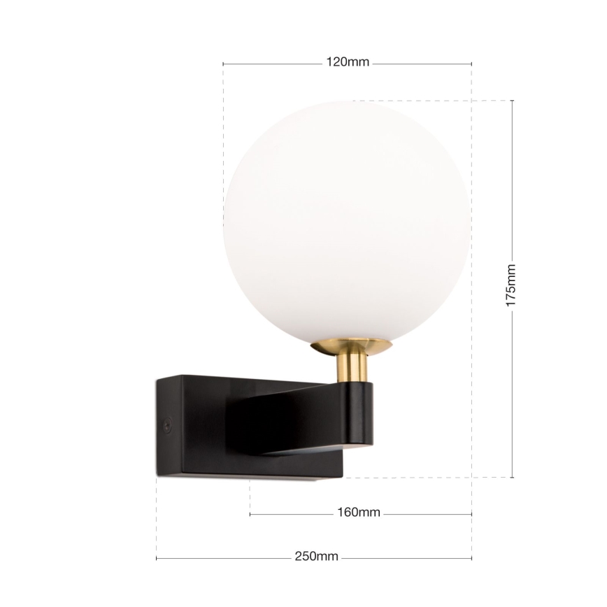 Επιτοίχιο φωτιστικό μπάνιου MARA 1xG9/20W/230V IP44 μαύρο