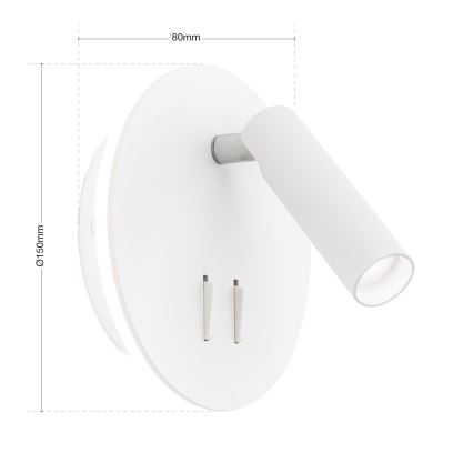 Φωτιστικό σποτ τοίχου LED LENNY LED/6W/230V + LED/3W λευκό