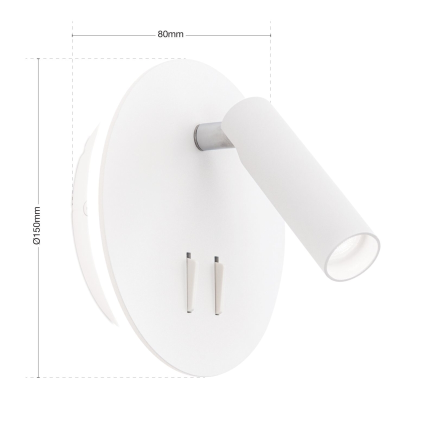 Φωτιστικό σποτ τοίχου LED LENNY LED/6W/230V + LED/3W λευκό