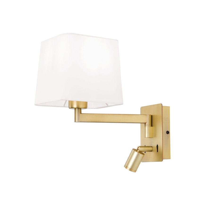 LED Επιτοίχιο φωτιστικό CARLTON 1xE27/40W/230V + LED/3W λευκό/χρυσό