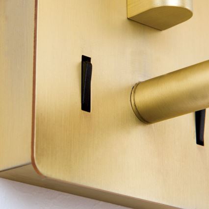 LED Επιτοίχιο φωτιστικό CARLTON 1xE27/40W/230V + LED/3W λευκό/χρυσό