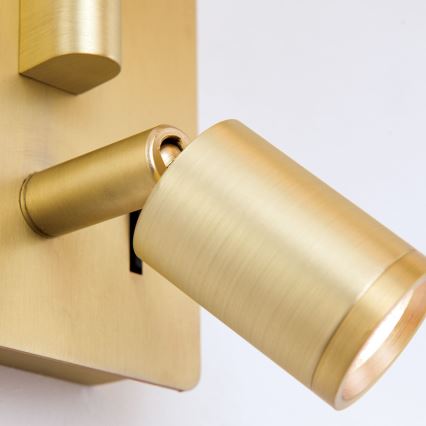 LED Επιτοίχιο φωτιστικό CARLTON 1xE27/40W/230V + LED/3W λευκό/χρυσό