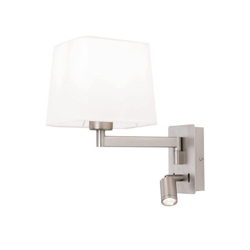 Φωτιστικό τοίχου LED CARLTON 1xE27/40W/230V + LED/3W λευκό/ματ χρώμιο