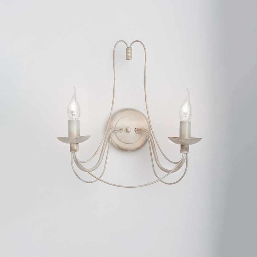 Λάμπα τοίχου VELA 2xE14/40W/230V λευκό/χρυσό/πατίνα