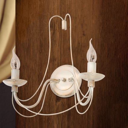 Λάμπα τοίχου VELA 2xE14/40W/230V λευκό/χρυσό/πατίνα