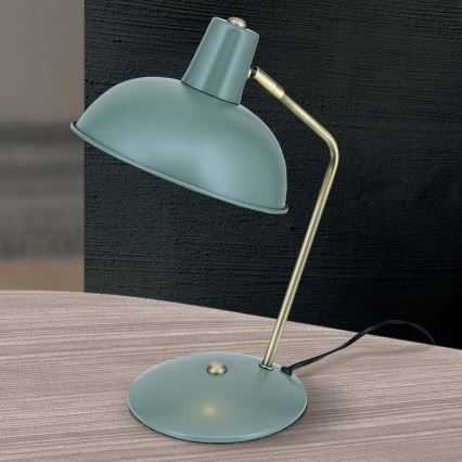 Επιτραπέζιο φωτιστικό FEDRA 1xE14/40W/230V μέντα/ορείχαλκος