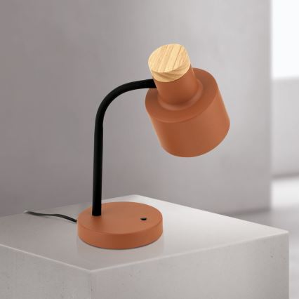 Επιτραπέζιο φωτιστικό GILI 1xE27/40W/230V σε απόχρωση τούβλου