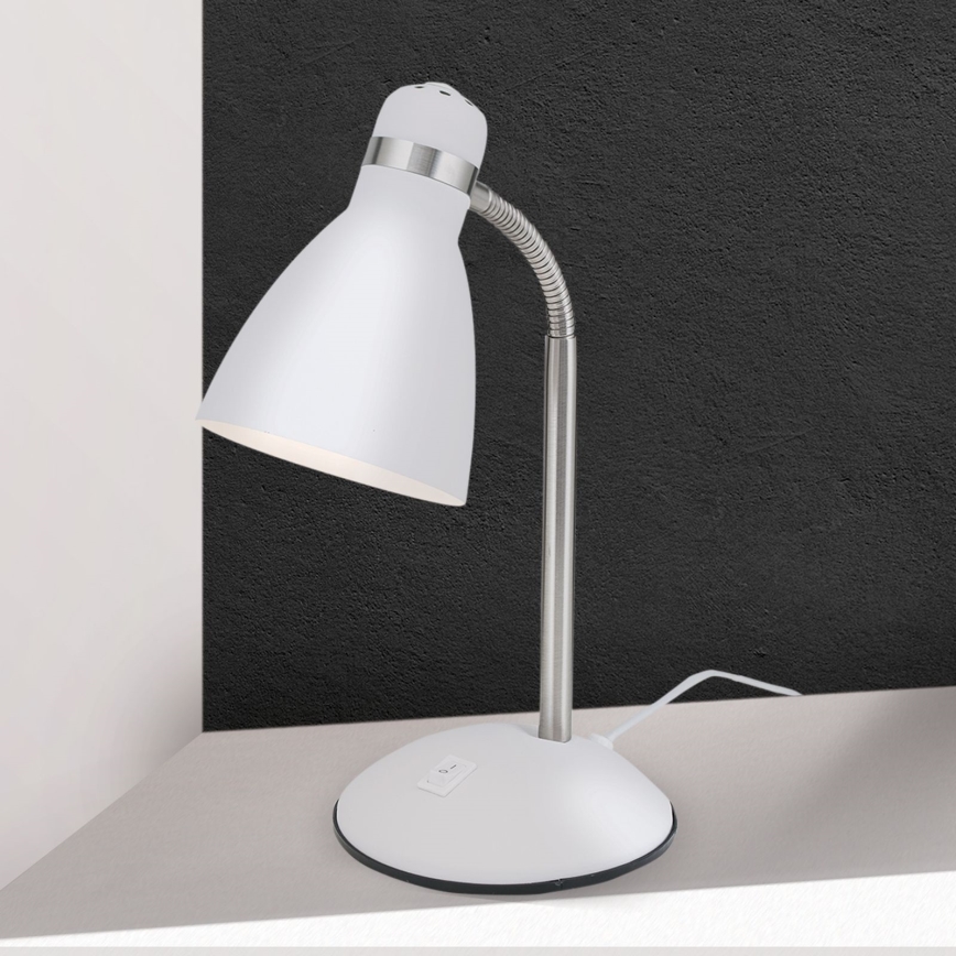 Επιτραπέζιο φωτιστικό SCHOOL 1xE27/40W/230V λευκό/ματ χρώμιο