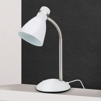 Επιτραπέζιο φωτιστικό SCHOOL 1xE27/40W/230V λευκό/ματ χρώμιο