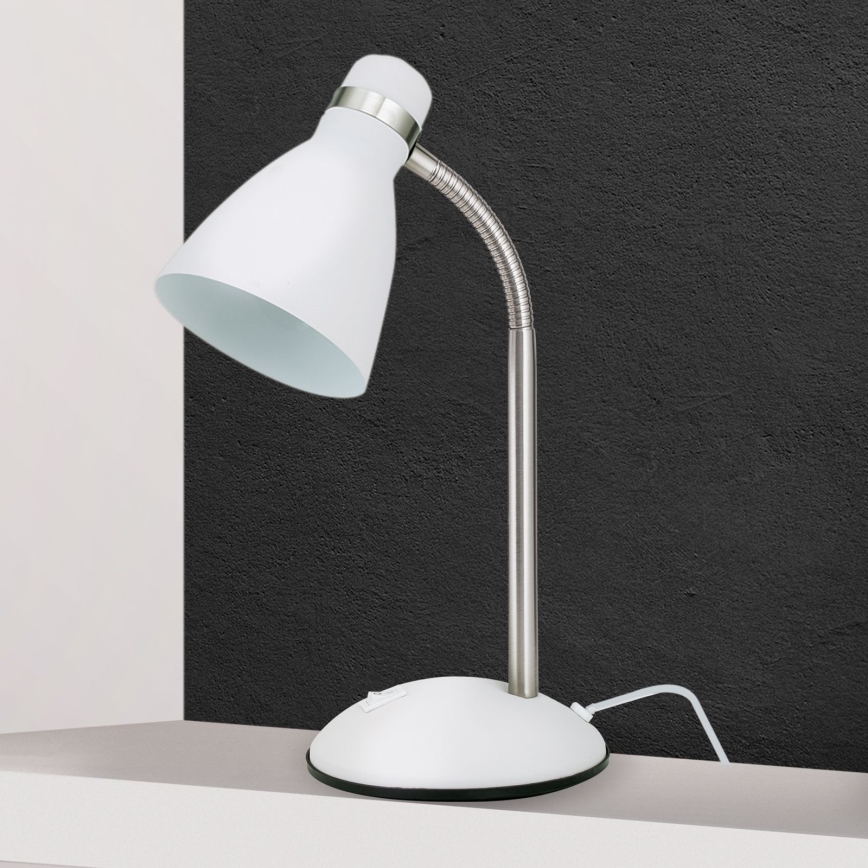 Επιτραπέζιο φωτιστικό SCHOOL 1xE27/40W/230V λευκό/ματ χρώμιο