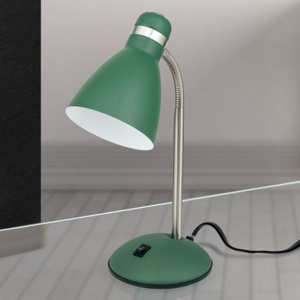 Επιτραπέζιο φωτιστικό SCHOOL 1xE27/40W/230V πράσινο/ματ χρώμιο