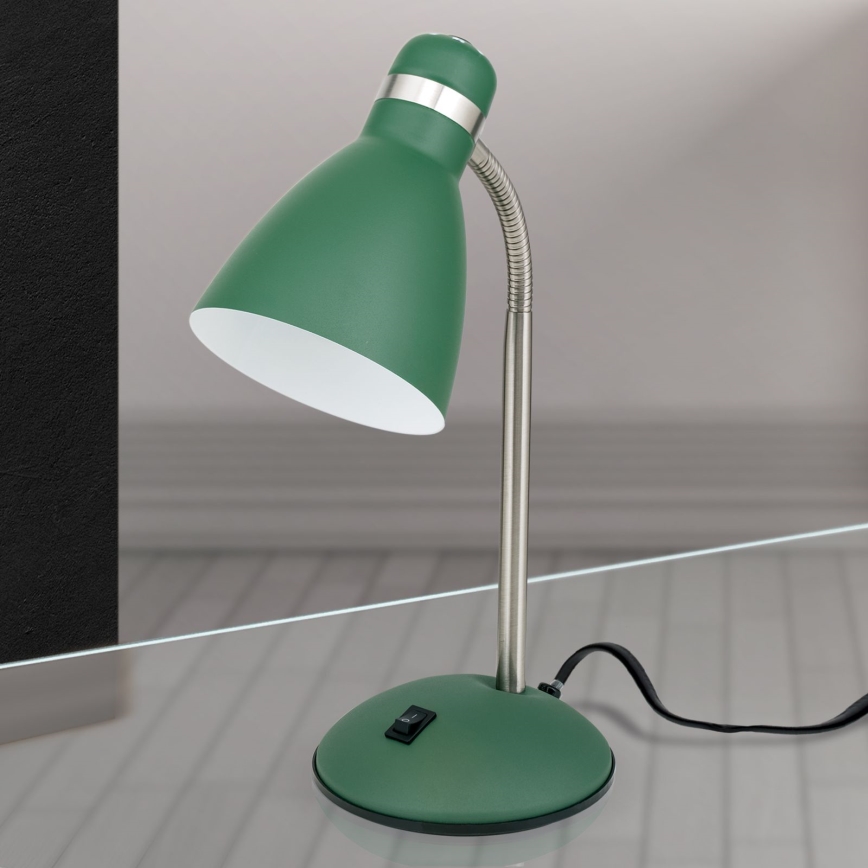 Επιτραπέζιο φωτιστικό SCHOOL 1xE27/40W/230V πράσινο/ματ χρώμιο