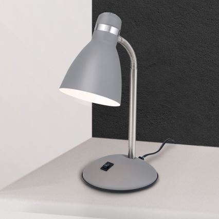 Επιτραπέζιο φωτιστικό SCHOOL 1xE27/40W/230V γκρι/ματ χρώμιο