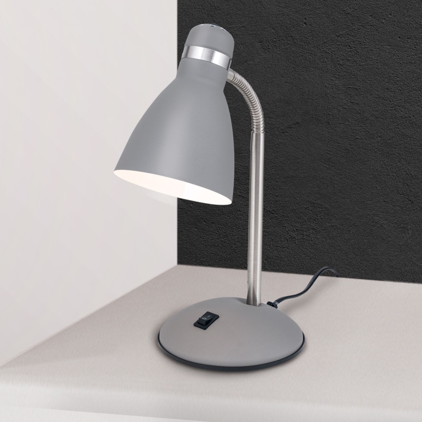 Επιτραπέζιο φωτιστικό SCHOOL 1xE27/40W/230V γκρι/ματ χρώμιο