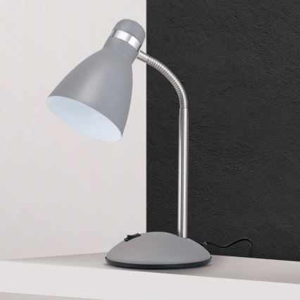 Επιτραπέζιο φωτιστικό SCHOOL 1xE27/40W/230V γκρι/ματ χρώμιο