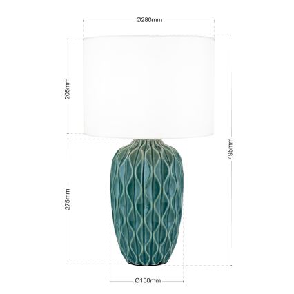 Επιτραπέζιο φωτιστικό TORTUGA 1xE27/40W/230V πράσινο/λευκό