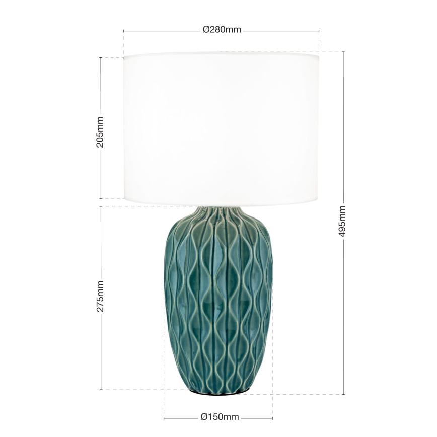 Επιτραπέζιο φωτιστικό TORTUGA 1xE27/40W/230V πράσινο/λευκό