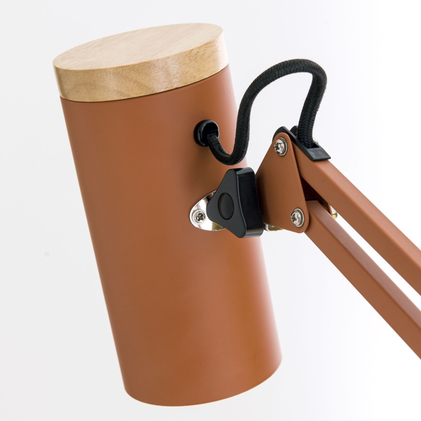 Επιτραπέζιο φωτιστικό με σφιγκτήρα GILI 1xE27/40W/230V σε χρώμα τούβλου