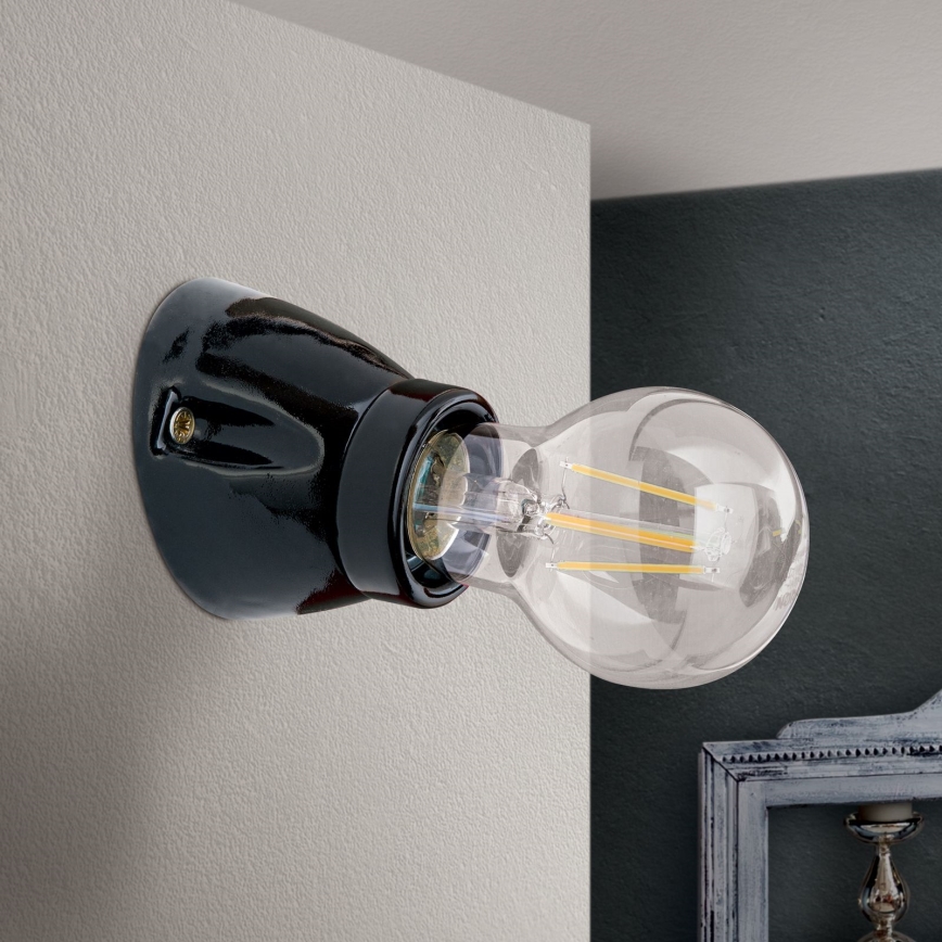 Επιτοίχιο φωτιστικό FROST 1xE27/60W/230V μαύρο