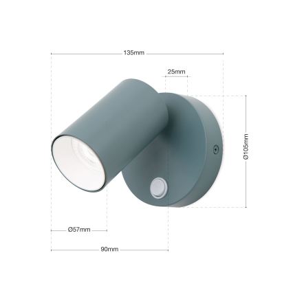 Orion - Επιτοίχιο φωτιστικό σποτ PENN 1xGU10/13W/230V γκρι