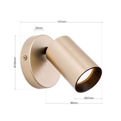 Orion - Επιτοίχιο σποτ SEAN 1xGU10/13W/230V σε χρυσό