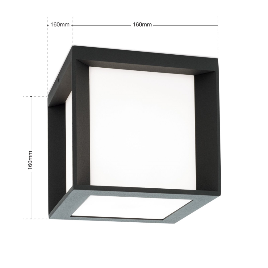 Εξωτερικό φωτιστικό HENRY 1xE27/15W/230V 16x16 cm IP44 ανθρακί