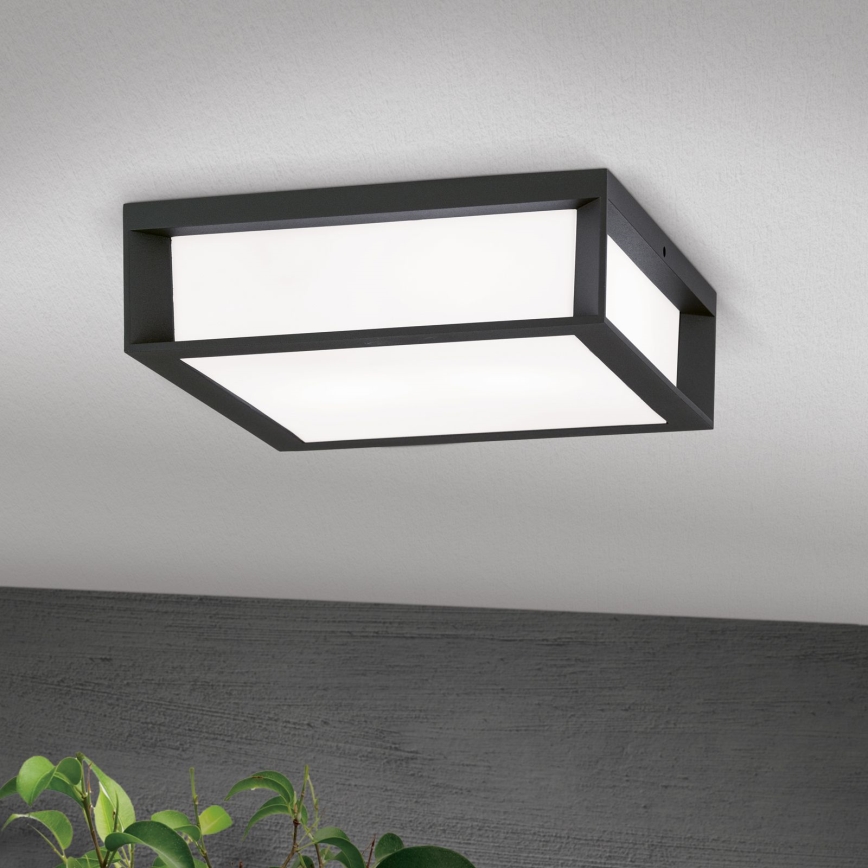 Εξωτερικό φωτιστικό HENRY 2xE27/15W/230V 26x26 cm IP44 ανθρακί