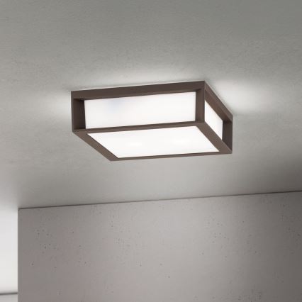 Φωτιστικό εξωτερικού χώρου HENRY 2xE27/15W/230V 26x26 cm IP44 καφέ