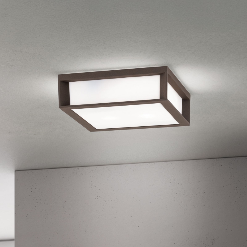 Φωτιστικό εξωτερικού χώρου HENRY 2xE27/15W/230V 26x26 cm IP44 καφέ