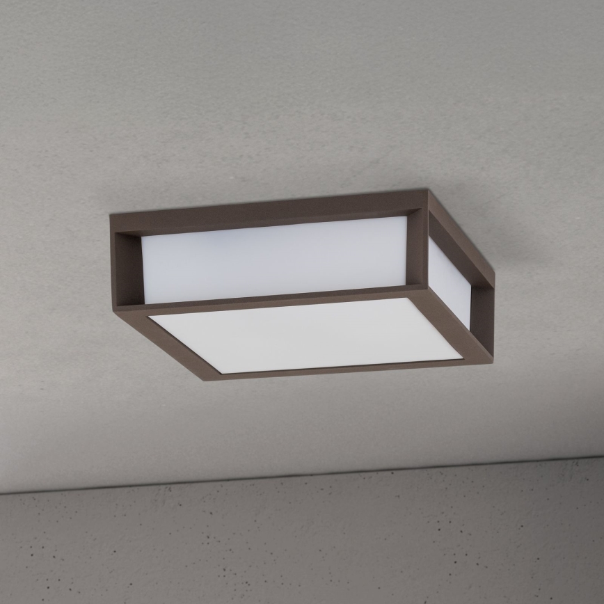 Φωτιστικό εξωτερικού χώρου HENRY 2xE27/15W/230V 26x26 cm IP44 καφέ